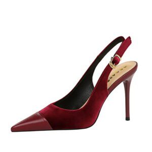 Wine Red Suede Slingback