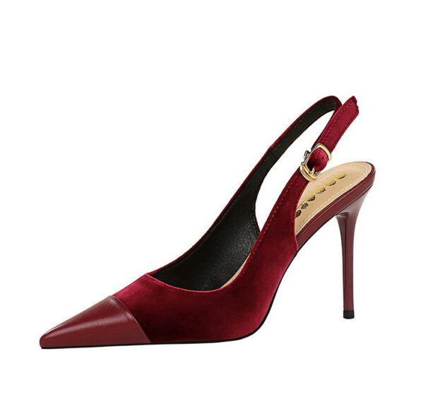 Wine Red Suede Slingback