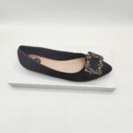 Blue Embellished Flat Shoes