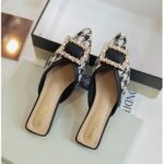 Black embelished flat halfshoe