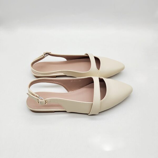 Off-White Flat Slingbacks