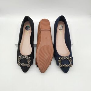 Brown Embellished Flat Shoes