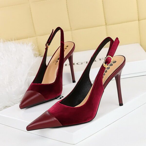 Wine Red Suede Slingback