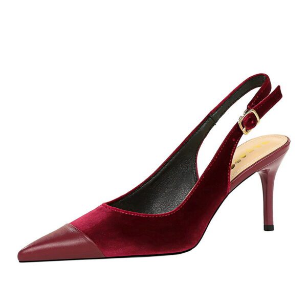 Wine Red Suede Slingback
