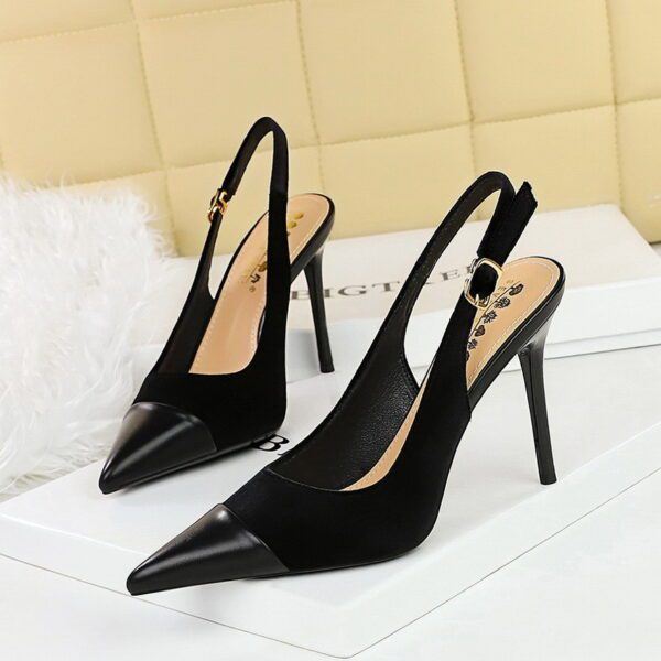 Black Suede sling back - high heel (4.5 inches)