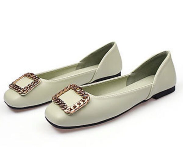 Green Hazel Brooch Flat Shoe