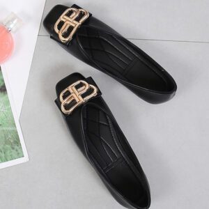 Black Royale Flat Shoe