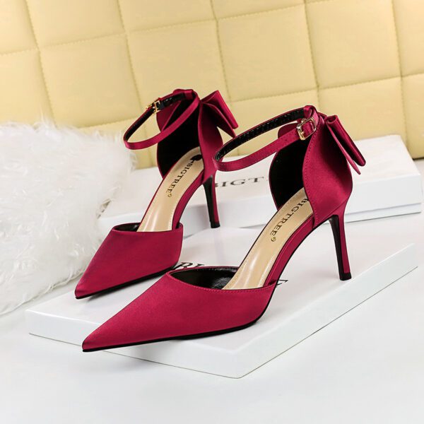 Scarlet Satin Ankle Strap Heel