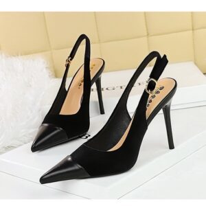 Black Suede sling back - high heel (4.5 inches)