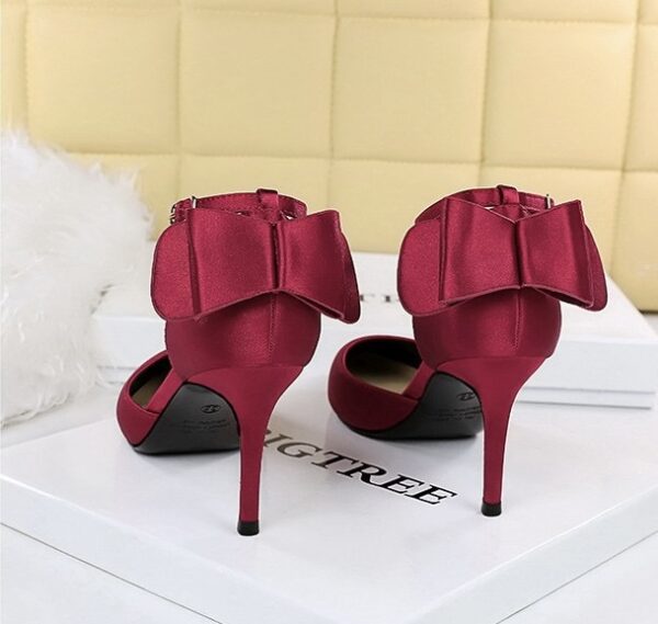 Scarlet Satin Ankle Strap Heel