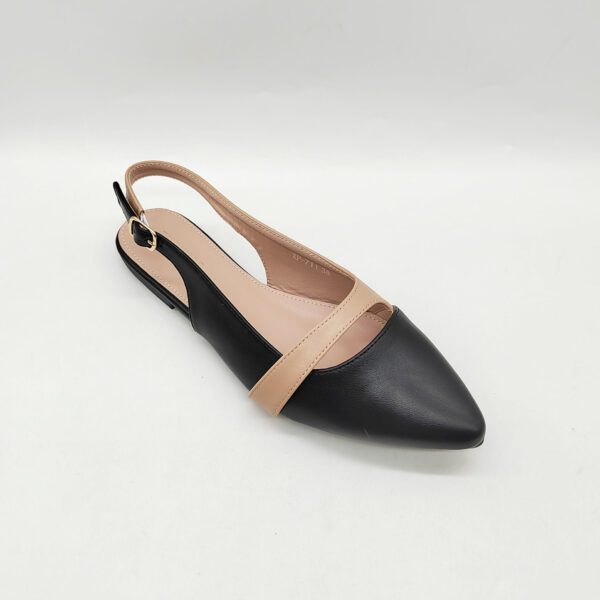 Black and Nude Flat Slingback