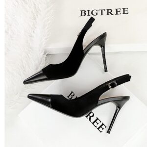 Black Suede sling back - high heel (4.5 inches)