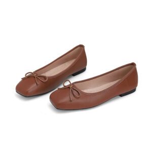 Mocha Muse Bow Flat Shoe