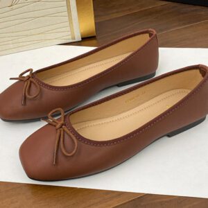 Mocha Muse Bow Flat Shoe