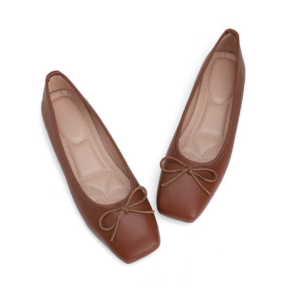 Mocha Muse Bow Flat Shoe