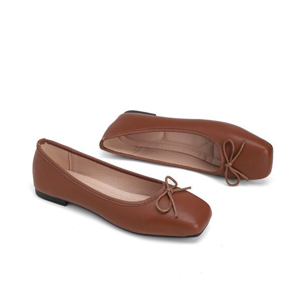Mocha Muse Bow Flat Shoe