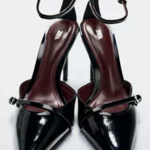 Black Regal Ankle Strap Heel