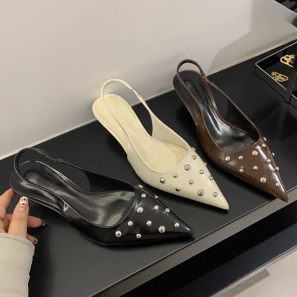 Brown Monaco Studded Low Heel