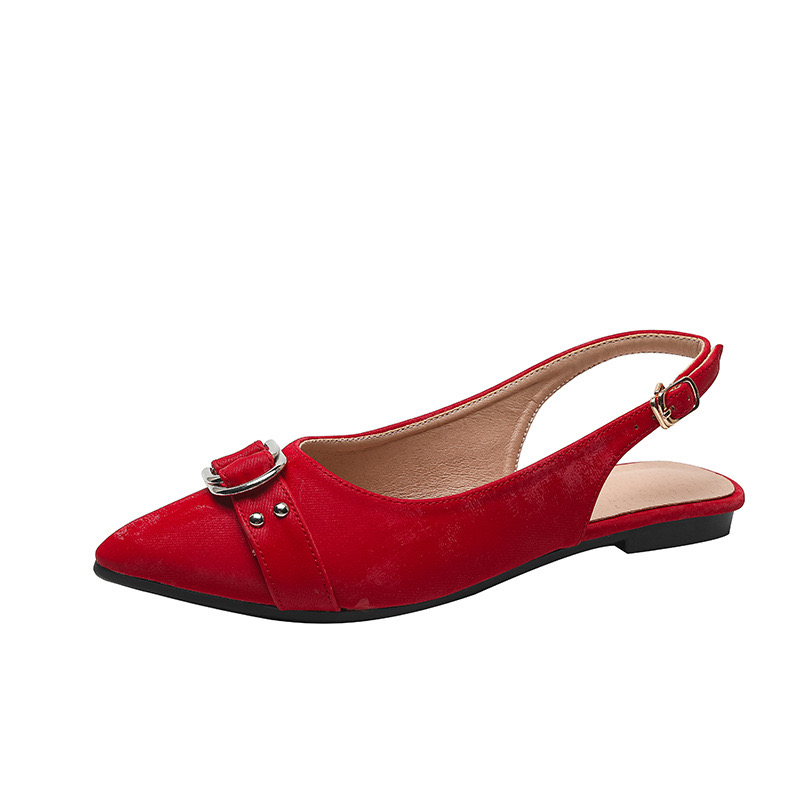 Add a pop of color to your steps with this Flat Red Slingback, combining a vibrant finish with effortless comfort. Perfect for casual wear or chic events, its sleek design and sturdy sole make it a wardrobe essential. Runs normal for slim feet, wide and full feet can take a size higher.