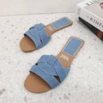 Flat Blue Jean Slipper