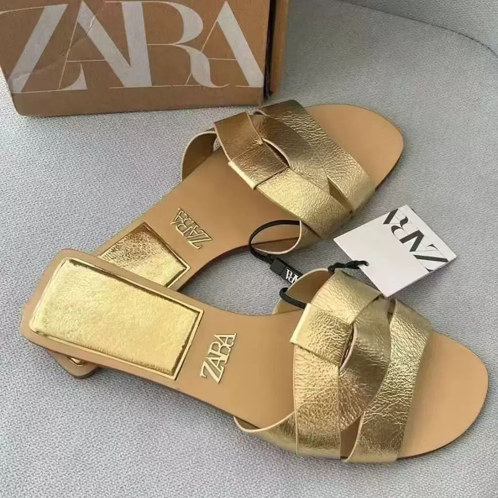 Flat Gold Slippers - Image 2